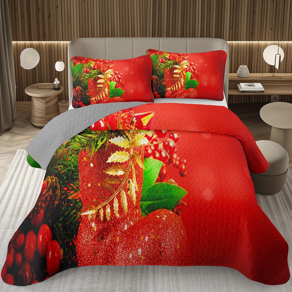 Рождественский комплект покрывала Рождественский комплект покрывала на кровать Размер Twin Full King Рождественский комплект одеяла с елкой Для Рождества Рустикальная вечеринка Праздничный декор
