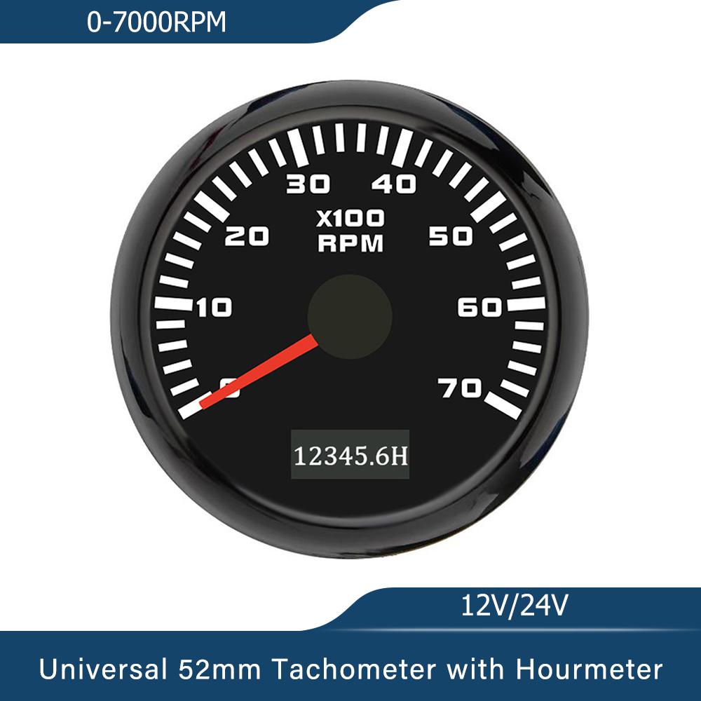 New Universal 52mm Tachometer RPM Meter 0-3000RPM 4000RPM 6000RPM 7000RPM 8000RPM with Backlight 9-30V for Car Boat Yacht