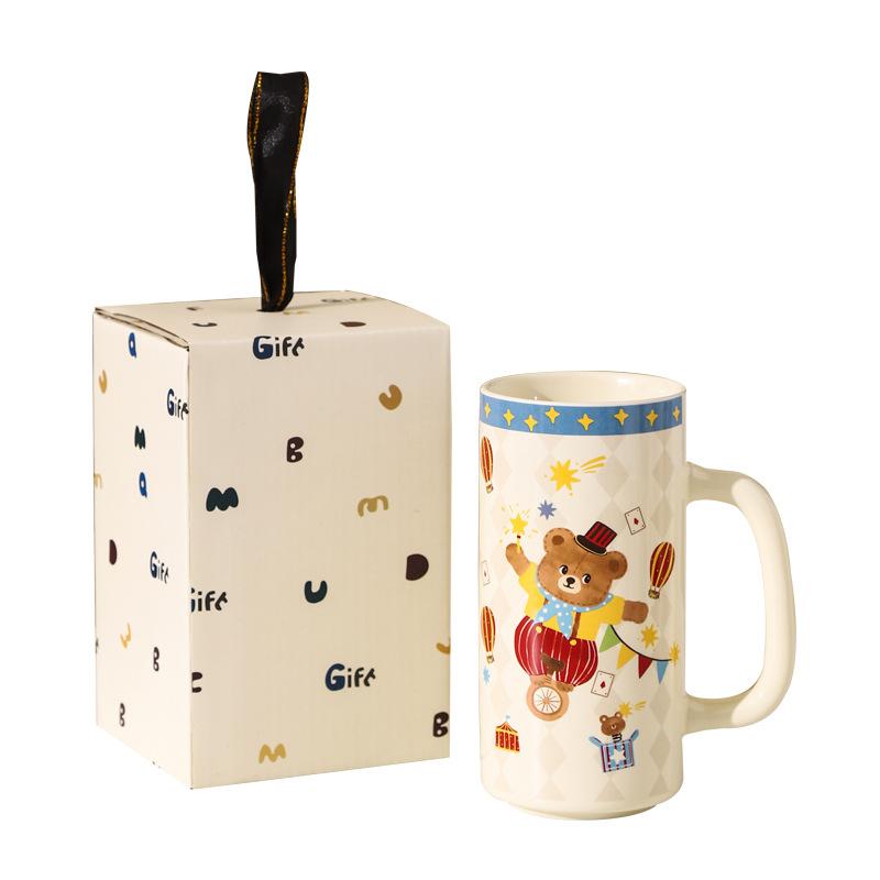 Цирк Высокая ценность Прямая чашка Чашка для молока Сувенир для мероприятия Мультяшная Детская Забавная Керамическая Чашка для воды Кружка Подарок