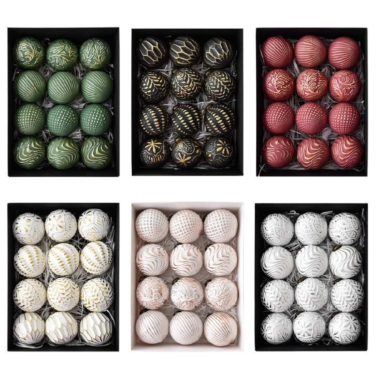 12 шт. Мерцающие елочные шары 8 см Небьющиеся елочные шары Подвесные украшения для елки Венка Каминной полки