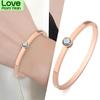 Bohemian Jewelry Women 'S Hand Bracele Luxury Brand Rose Gold Round Zircon Stainless Steel Woman Bracelets Office Trend New