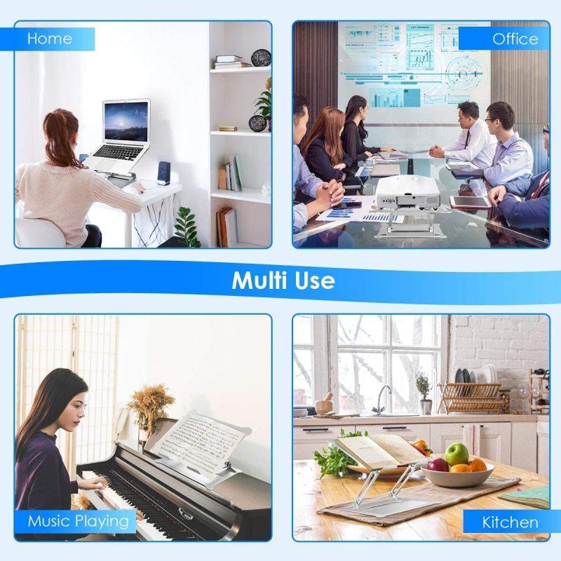 Регулируемая подставка для ноутбука, многоугольная подставка для компьютера с тепловентиляционной легкой алюминиевой подставкой