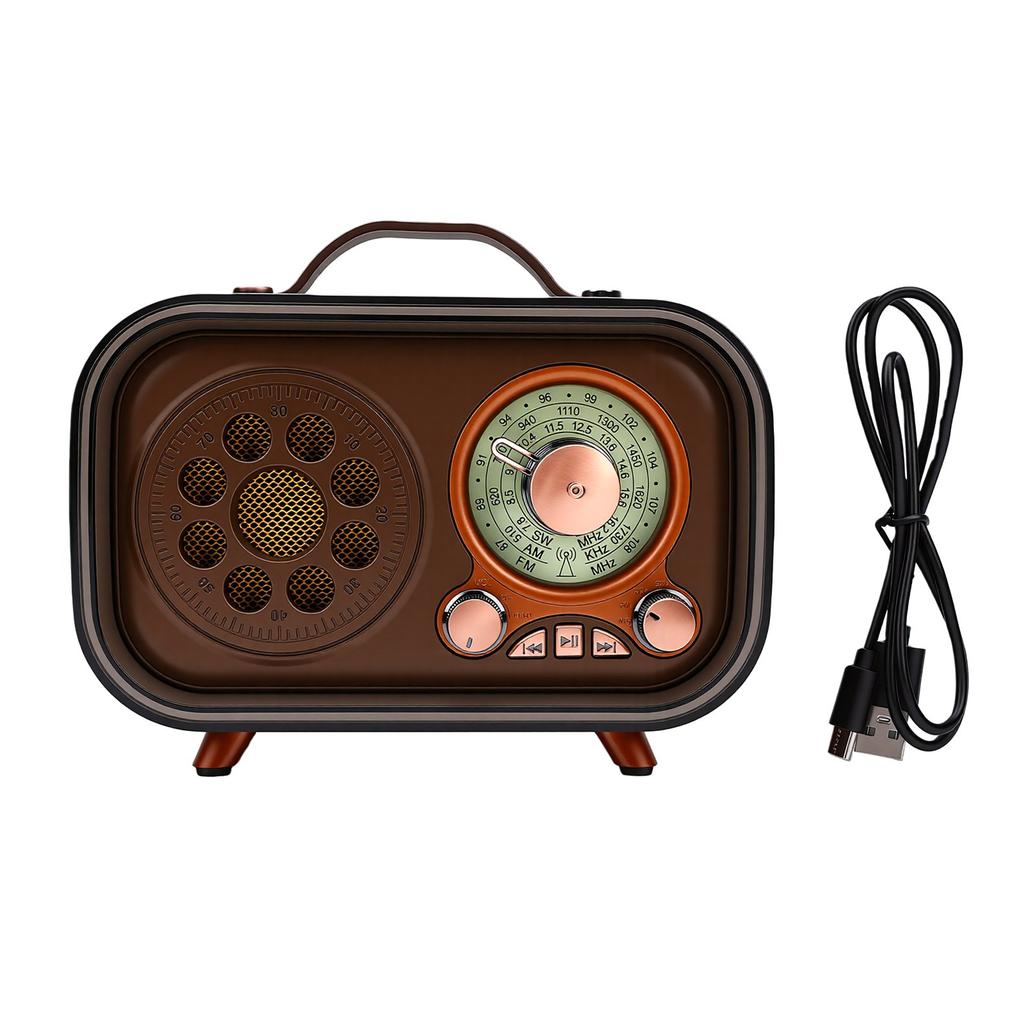 Ретро Bluetooth-колонка Радио Перезаряжаемая Портативная AM FM SW Радиоприемник с Телескопической Антенной для Дома Автомобиля