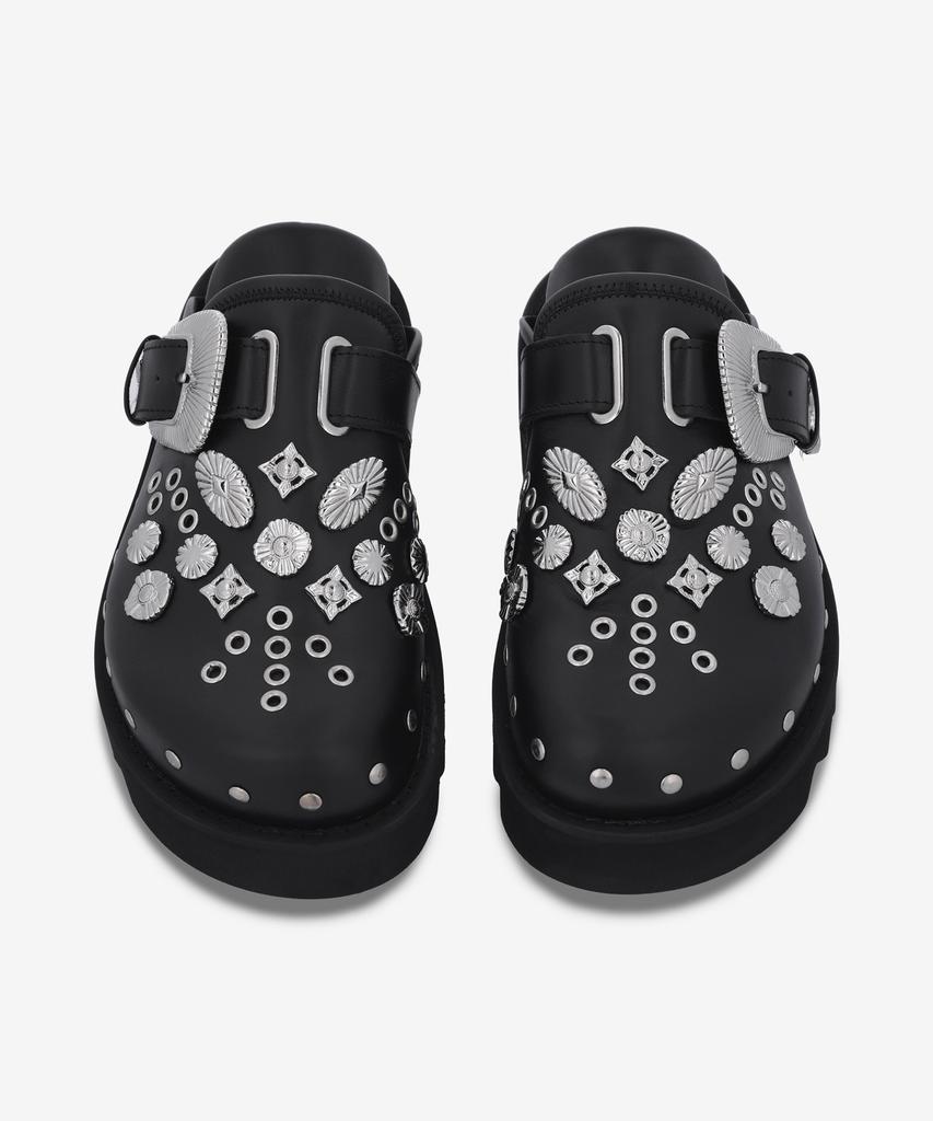 Toga [Toga Pulla] Eyelet Metal Sabo Slide - Black / Aj1058Black