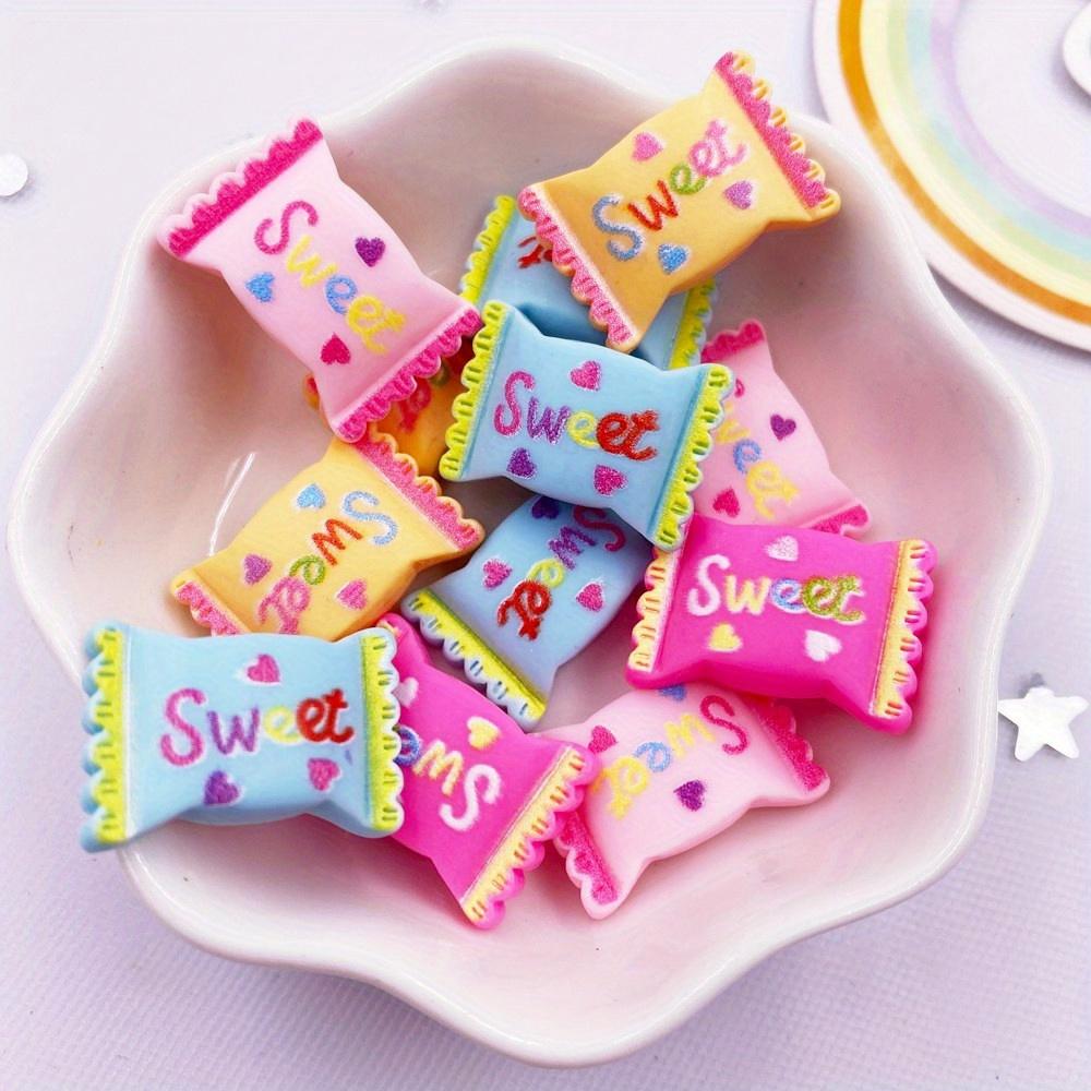 10pcs Mixed Resin Mini 3D Sweet Colorful Dot Candy Flatback Cabochon Simulation Foods Scrapbook DIY Figurines Accessories Decor Crafts