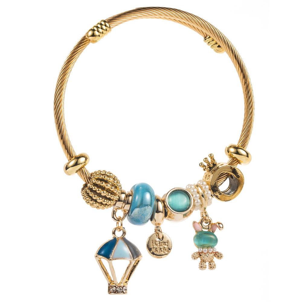 Stainless Steel Bracelet For Women With Bunny Pendant Elegant Jewelry For Gift Giving