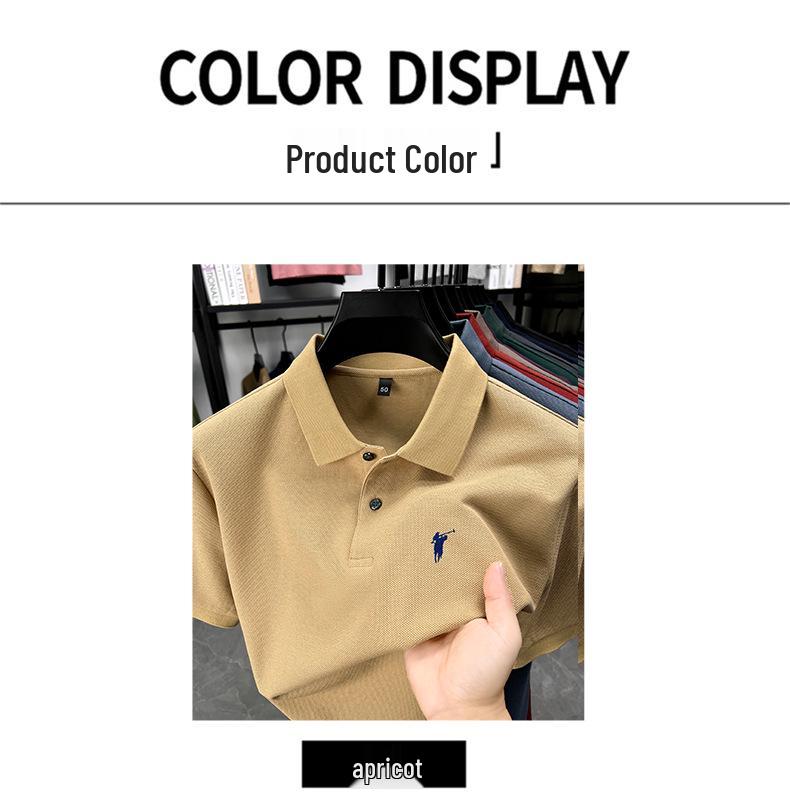 Мужская летняя футболка-поло из чистого хлопка с вышивкой логотипа пони 2025