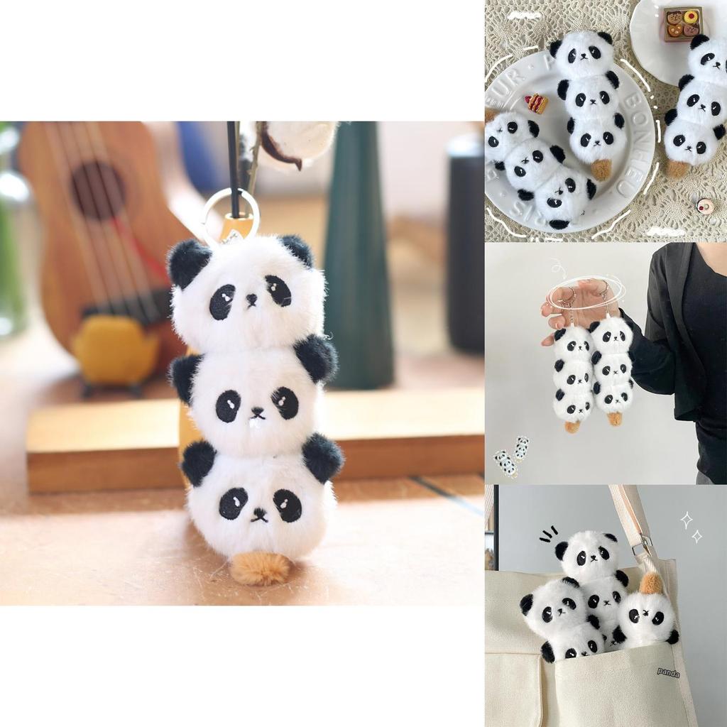 Cute Plush Cartoon Panda Backpack Charm With Lollipop Design Adorable Child Toy