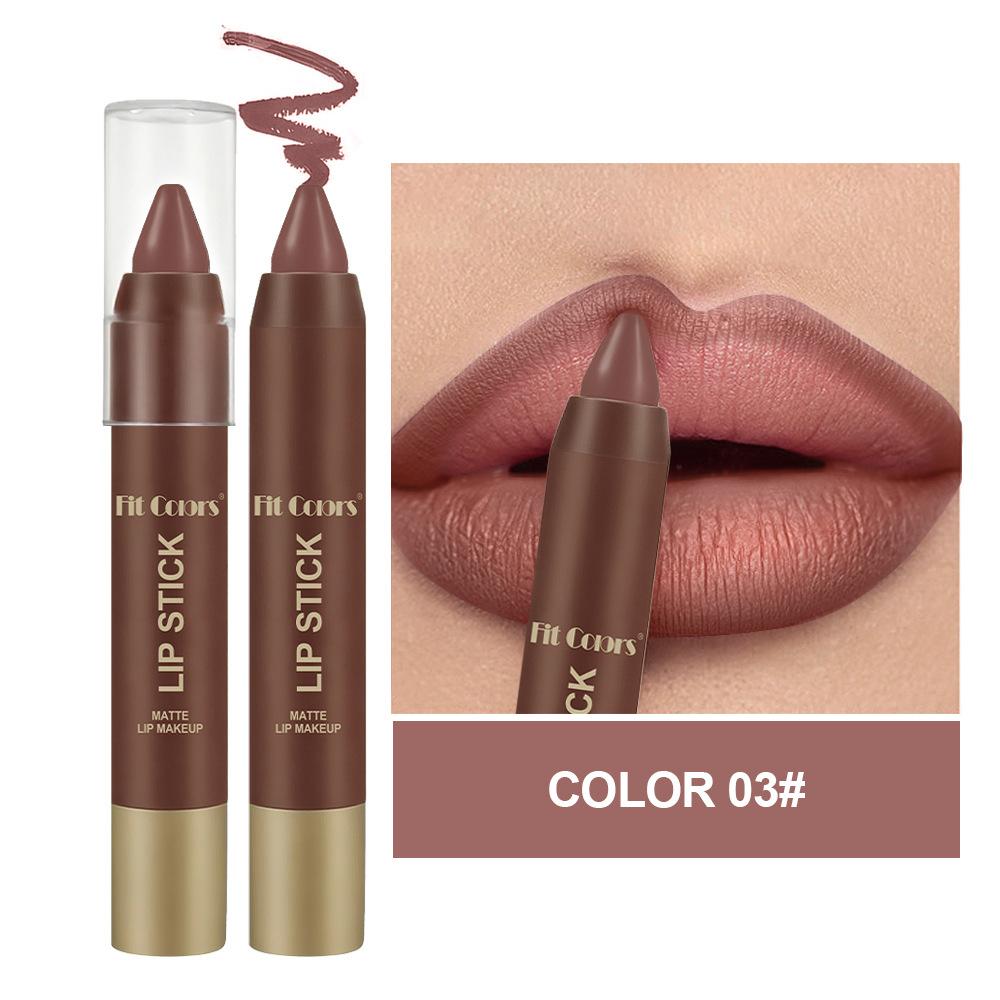 Matte Chocolate Brown Lipstick Crayon Non-stick Cup Lip Liner Pencil Soft Mist Waterproof Creamy Pigmented Lip Outline Contour