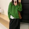 Women's Autumn Winter Loose Thick Sweater Tops Female O-neck Knitted Tops Ladies Solid Color Warm Pullovers
