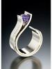 Современное женское кольцо Sanjie с двухцветным аметистом и бриллиантами