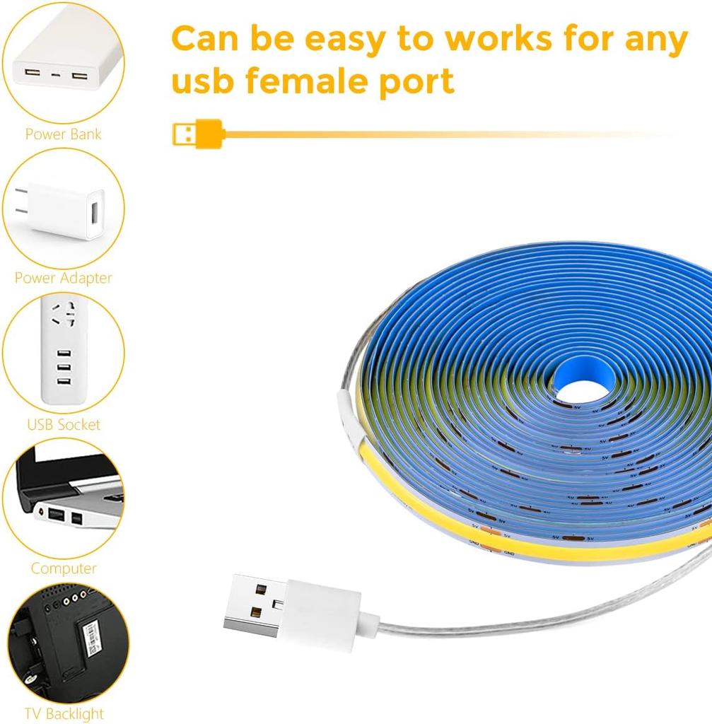 Светодиодная лента с датчиком размахивания рукой DC 5V USB COB подсветка LED TV Кухня Под шкафом Светодиодная лента с диодными лампами