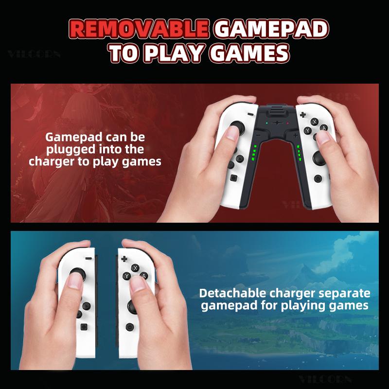 Сменный контроллер Joy для Switch Oled Lite Joypad L/R Съемный геймпад с датчиком движения/вибрацией/6-осевой гироскопической рукояткой для зарядки