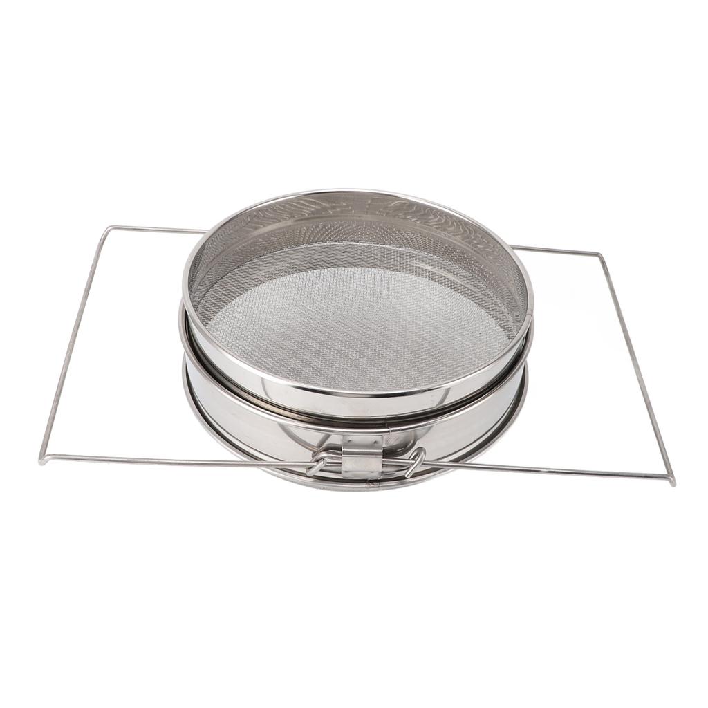 Stainless Steel Honey Strainer, Double Sieve Beekeeping Equipment, Mesh Filter Strainer for 5 Gallon Bucket with Up to 16.5 Inch Extendable Arms, Desi