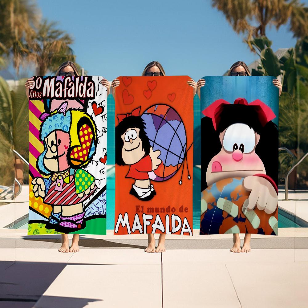 Cartoon M-Mafalda Microfiber Beach Towel Absorbent Quick dry Soft Yoga Swimming Resort Mountain Climbing Towel
