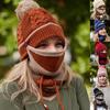 Ladies Fashion Winter Warm And Windproof Hat Scarf Mask Outdoor Three-piece Suit