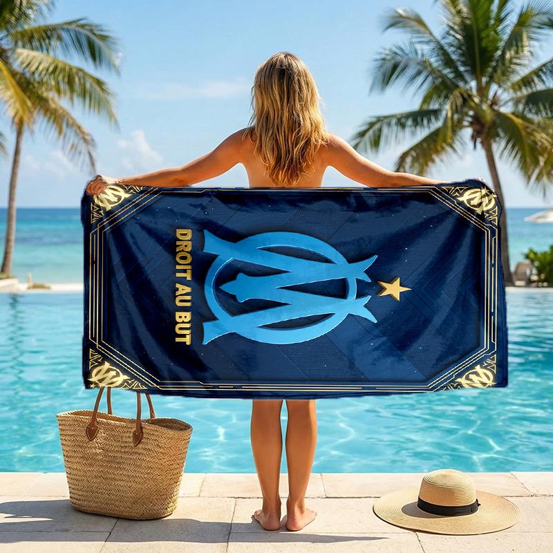 Olympique Lyonnais FC print Quick Dry Beach Towel Microfiber Absorbent Portable Travel Swimming Towel