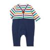 MIKI HOUSE Double B Long Bear for Boys and Baby Infant Coverall, Sleeve, Striped, Print, Girls, Clothes, Clothes, Children's Clothing, 70cm,