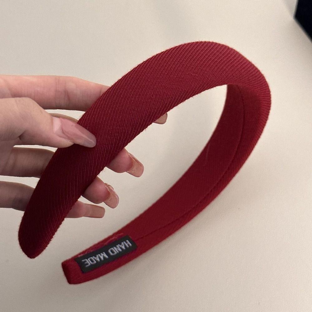 Cloth Red Sponge Headband Camellia Flowers Velvet Hair Band Creative   Girl