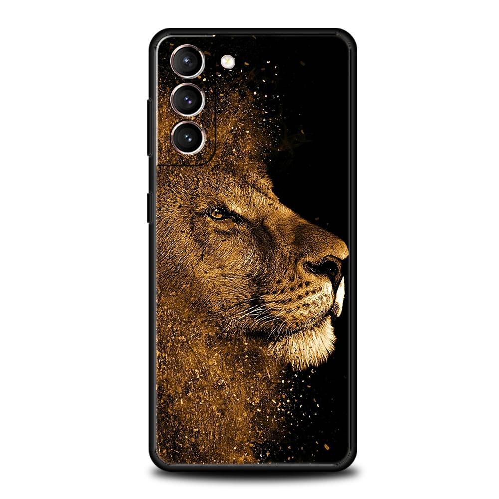 Чехол для телефона Samsung Galaxy S24 S23 S22 S20 S21 FE Ultra S24 S23 S10 S10E S9 S8 Plus 5G, силиконовый чехол-сумка, дизайн "Лев, альфа-самец, детеныш"