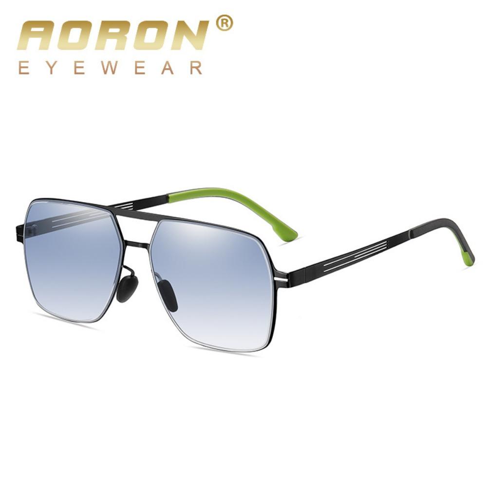 aoron Double Beam Driving Sunglasses Fashion Men's Metal Large Frame Outdoor Sunglasses