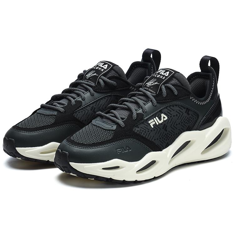 FILA CRYPTO Textile, Synthetic Leather, TPU Abrasion Resistant Low top Casual Shoes Women's Lost Black F12W313101FUB