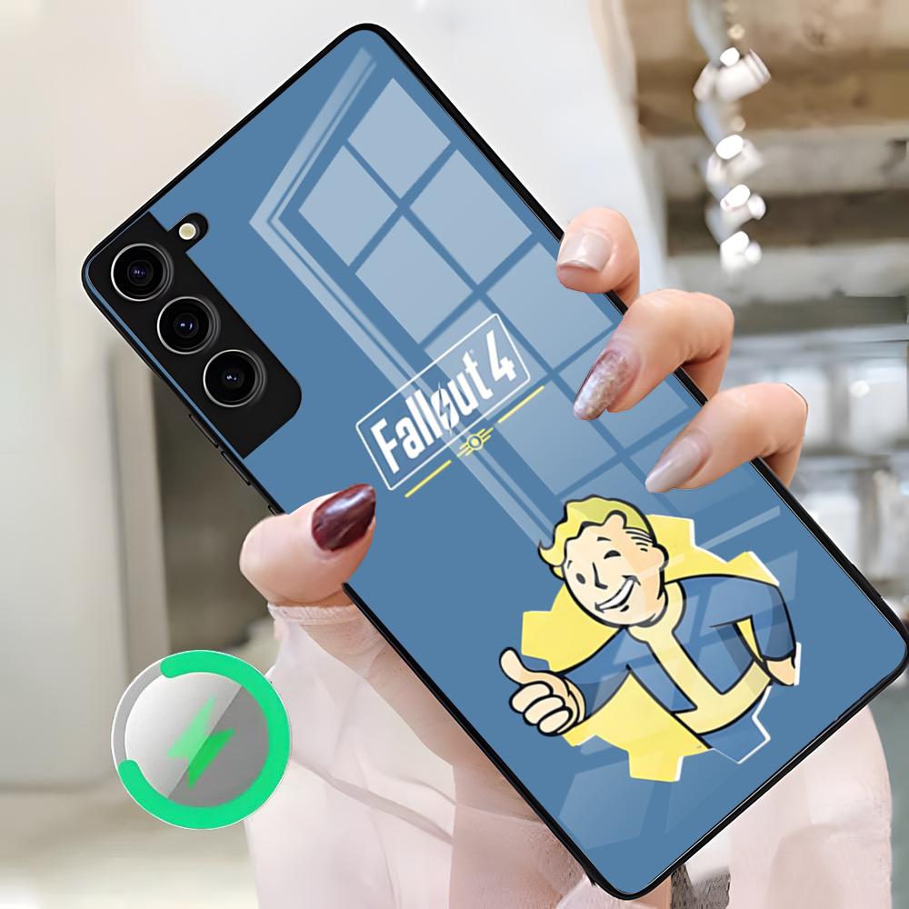 Чехол для телефона F-Fallouts Vault для Samsung S26 Ultra S25 Edge S23 S22 S21 S20 Ultra Plus S24 Fe A25 Магнитная стеклянная крышка