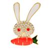 Rhinestone Rabbit Brooches For Women Animal Pin Carrot Accessories High Quality Zodic Jewelry New 2023
