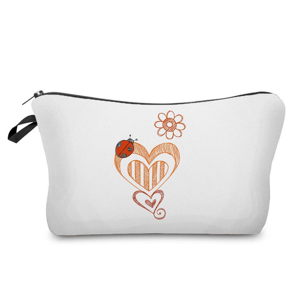 Женская косметичка с принтом Love для организации туалетных принадлежностей, дорожный органайзер для хранения 6385