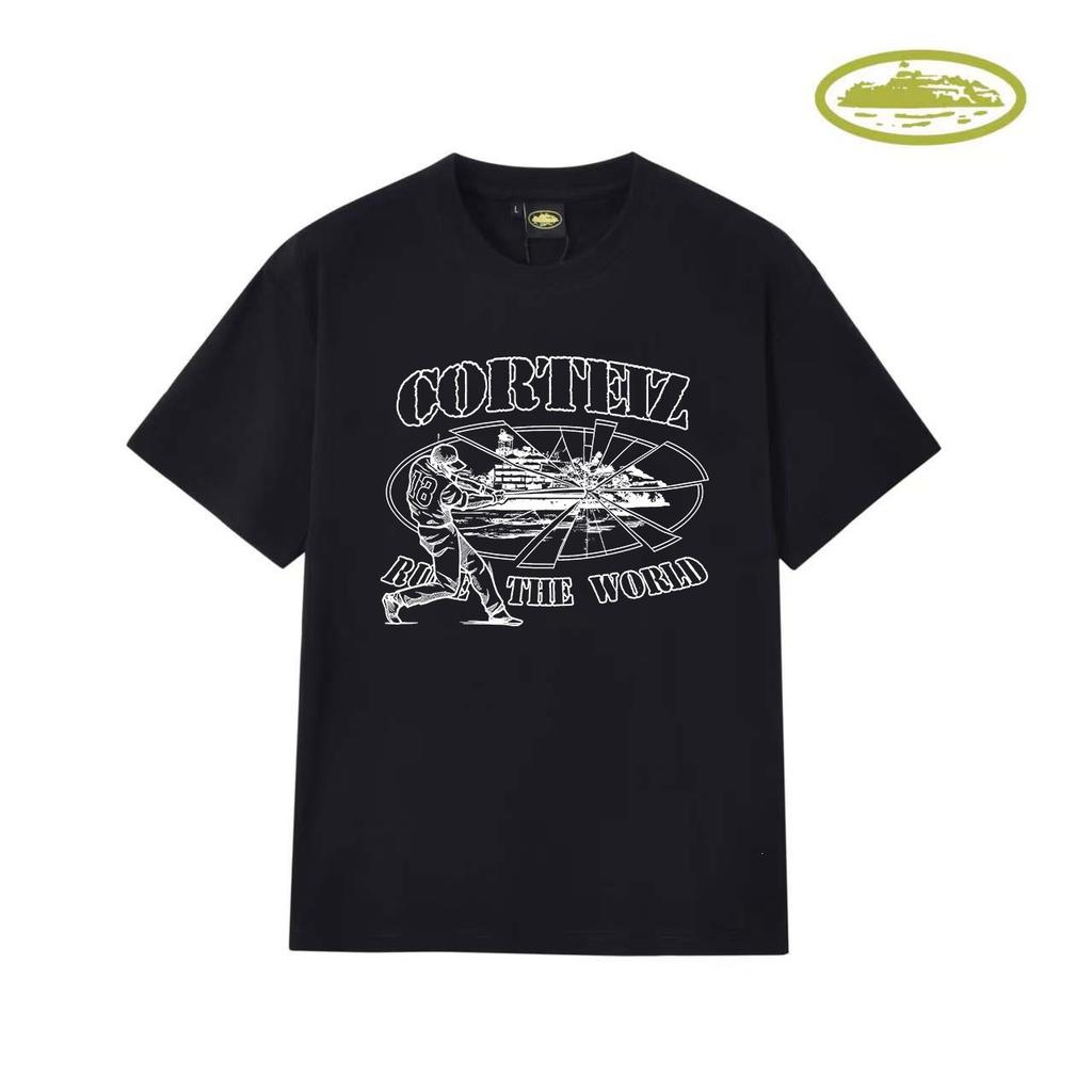 American trendy brand Corteiz Alcatraz cruise ship print loose leisure sports couple short-sleeved T-shirt
