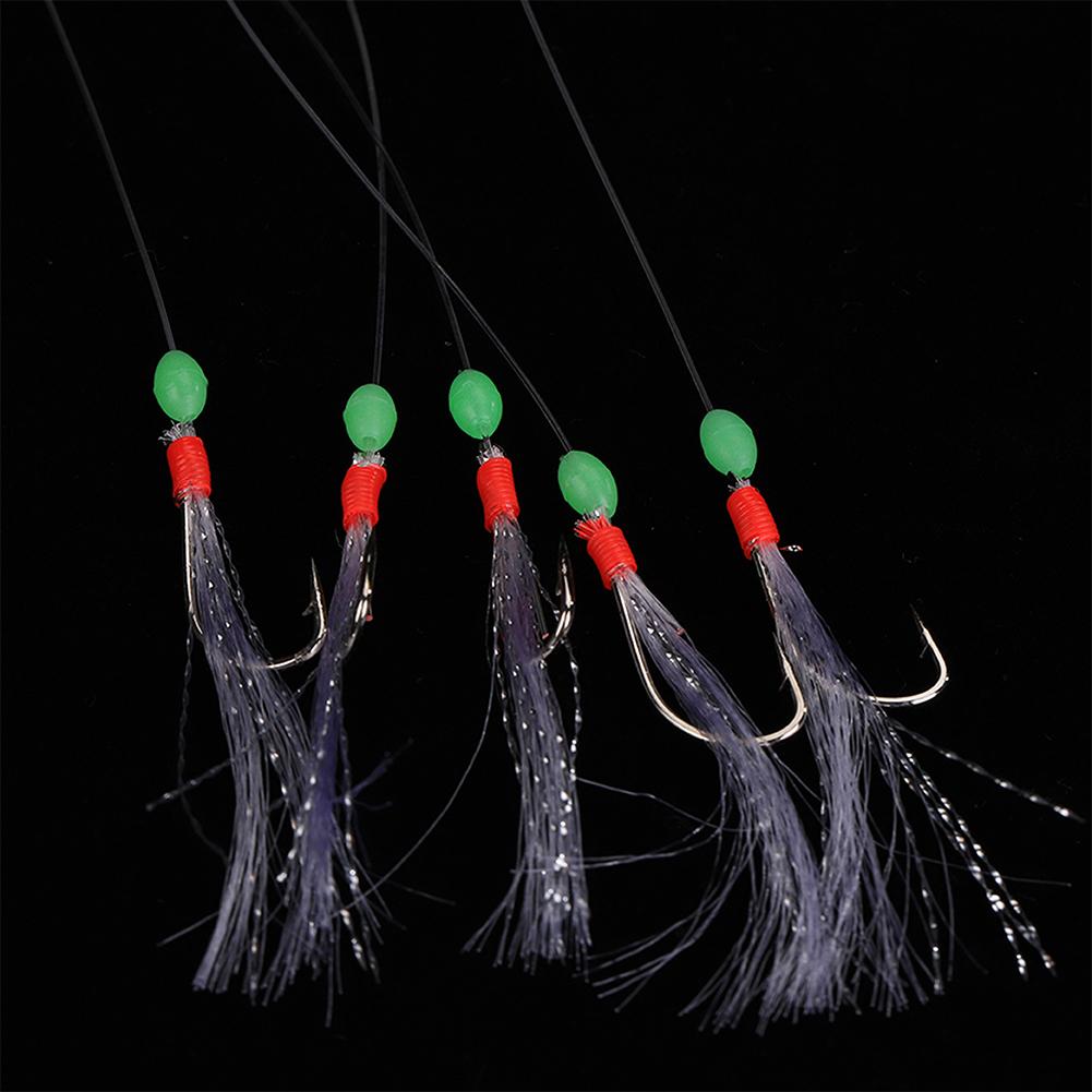 25 шт. Светящиеся бусины, стальной крючок, нейлоновая леска, рыболовная снасть, аксессуар