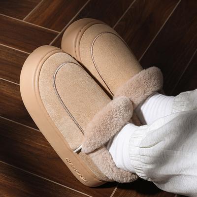 Модные зимние ботинки из искусственного меха для женщин, нескользящие плюшевые сапоги для снега, женская теплая хлопковая обувь на толстой подошве, платформа zapatillas de mujer