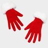Yousheng 1 Pair Winter Christmas Gloves Thick Plush Trim Anti-slip Elastic Keep Warm Windproof Santa Claus Cosplay Performance Prop