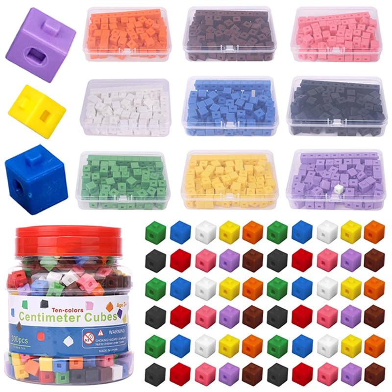 Linking Cubes Montessori Math Toys Number Blocks Learning Decimal Counter Teaching Aids Sensory Educational Toy for Children