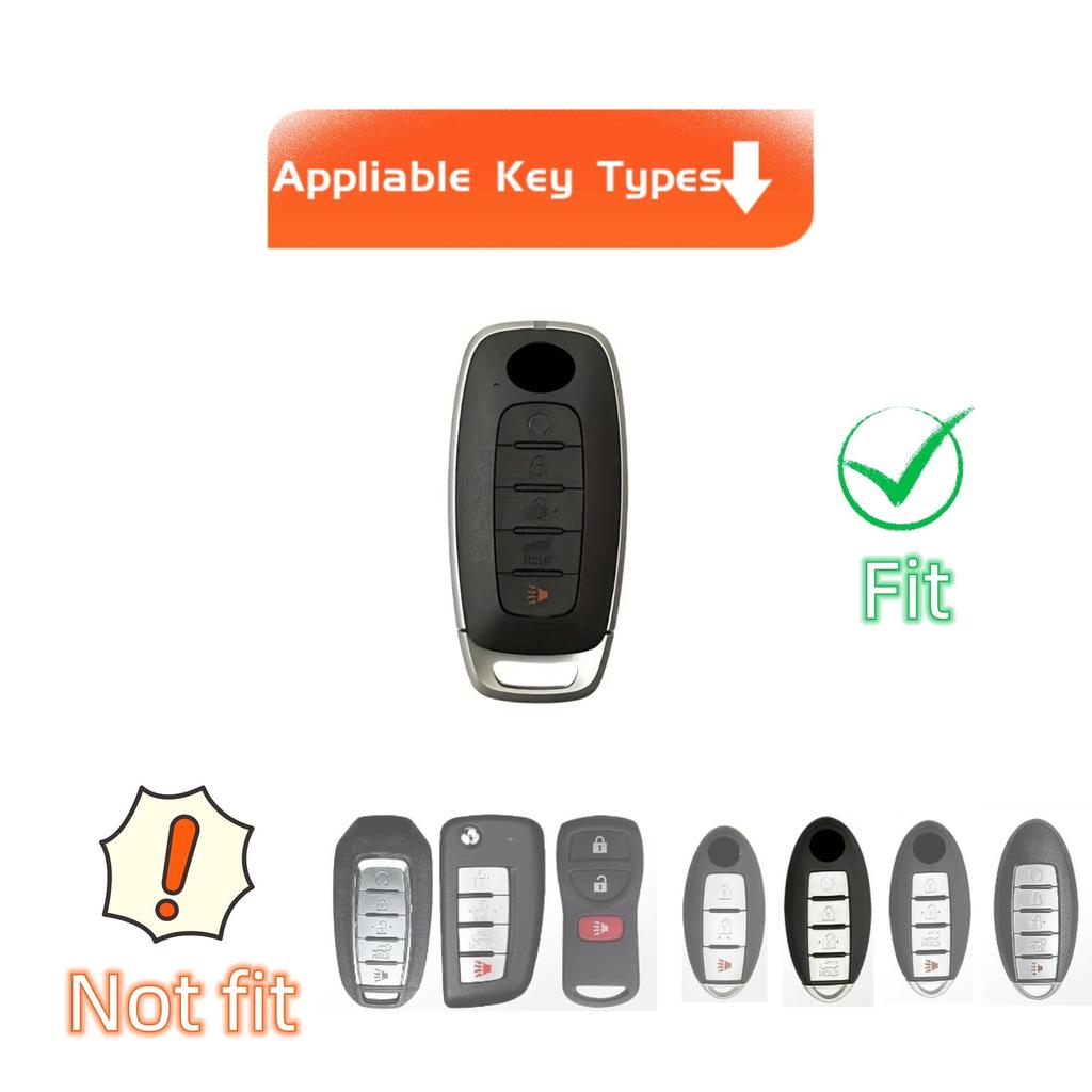 TPU Car Key Case Cover Shell Fob for 2023 2024 Nissan Pathfinder Rouge 4Runner 5 Buttons Smart Key Car Accessories
