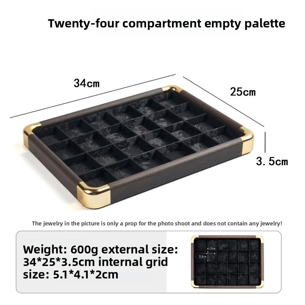 Rounded-edge Jacquard Storage Tray with Wood Texture, Viewing Plate for Jadeite, Gems and Assorted Ornaments