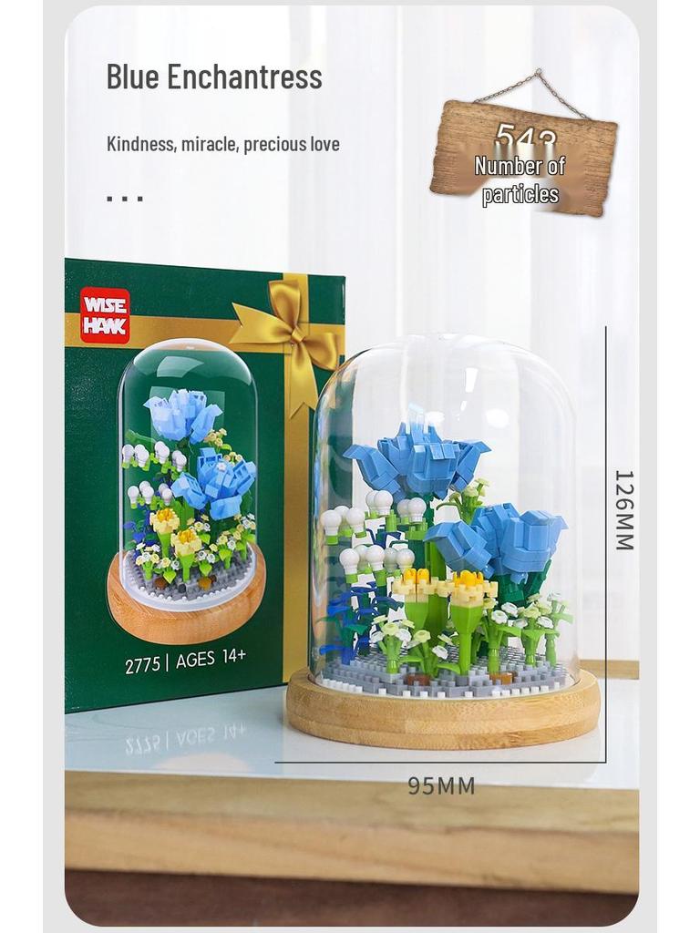 Micro Particle Building Blocks: Sunflower and Rose Bouquet for Valentine's, Qixi, Teacher's Day, and Christmas.