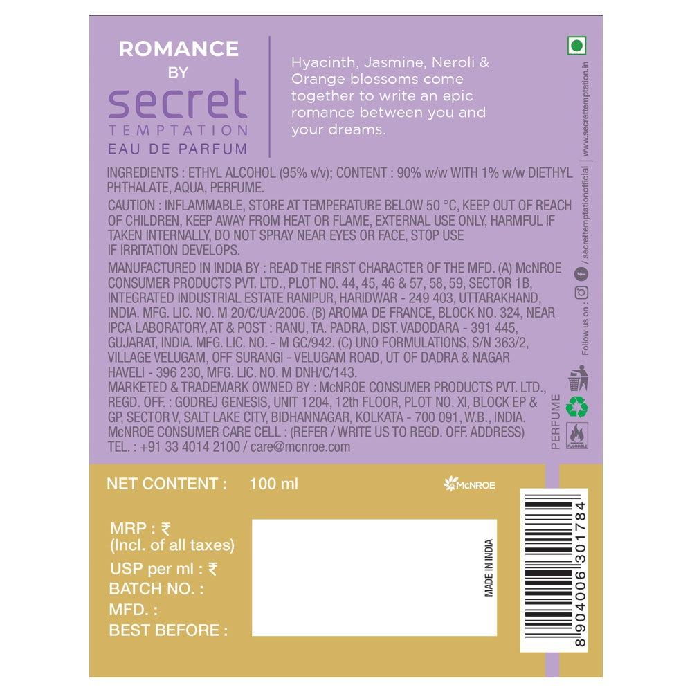 Парфюмерная вода Романтика (100 мл), Romance Eau De Parfum, Secret Temptation