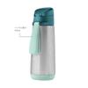 b.box Children's Water Bottle with Spout, Insulated Drink Bottle, 500ml, Keeps Drinks Cold or Hot, One-Push Operation, Dishwasher Safe [Authentic