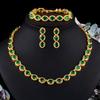 Bridal Wedding Jewelry Multi-Layer Electroplated 18K Gold Necklace Earrings Bracelet Set