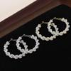 High-End Pearl Coil Earrings - Elegant S925 Silver for Women