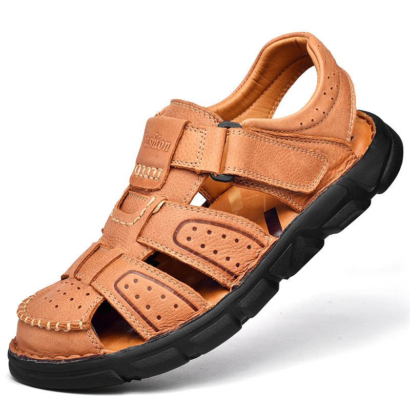Sandals for Men Brand Genuine Leather Sandals Fashion Casual Sport Sandals Outdoor Non Slip Trekking Sandal Mens Beach Sandalias