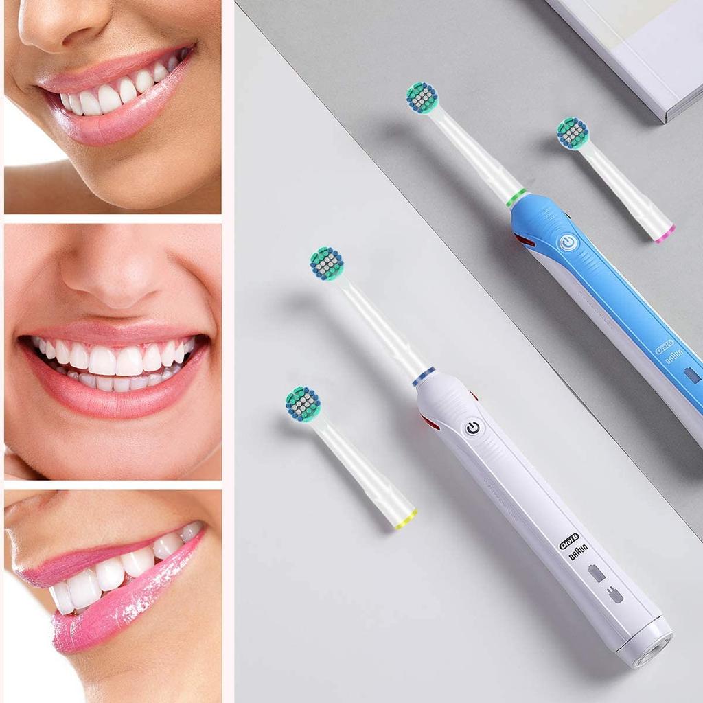 Beauty Bridge Braun Electric Toothbrush Replacement Brush Set Brushes X 2 Brush (Compatible) Oral-B (4 Sets) (Whitening EB-18P)