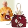 Mommy Bag Hanfu Drawstrings Bag Ruffle Floral Bucket Bag Embroidery Flower Handbag  Ladies/Girls
