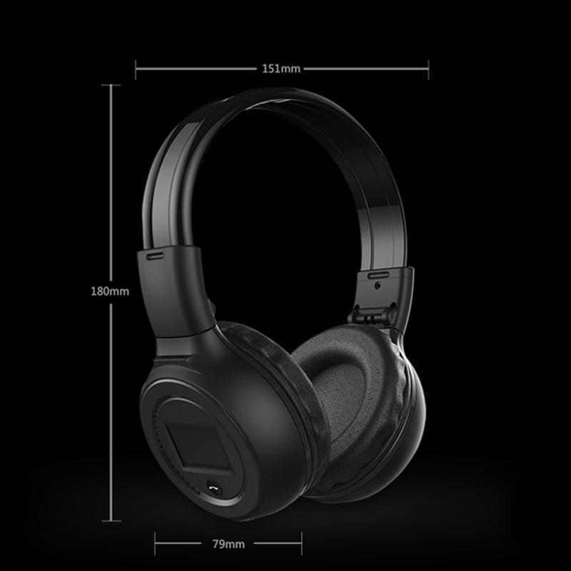 VAORLO Беспроводные наушники с Bluetooth, ЖК-дисплей, HiFi HD музыка с микроподдержкой TF/SD, воспроизведение для всех смартфонов