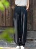 Johnature Women Loose Cotton Linen Casual Pants Solid Color Elastic Waist Lantern Pants Spring Female Trousers