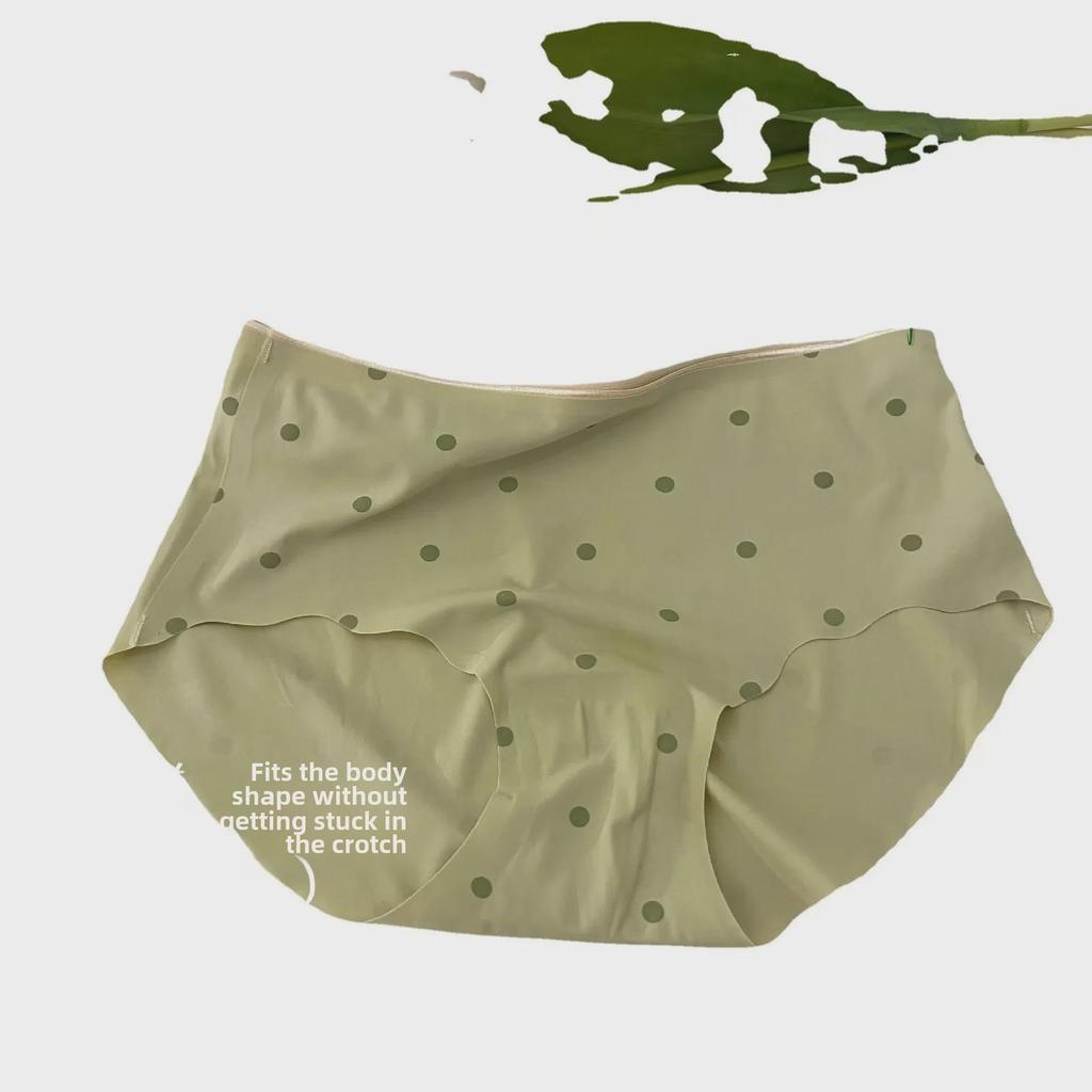 Milk Tea Flavor Ultra-Thin High-Elastic Seamless Cotton Mid-Waist Women's Underwear