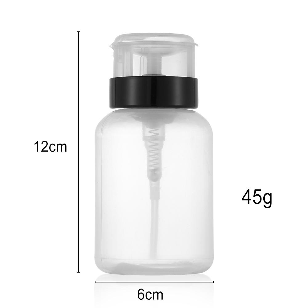 Manicure Liquid 200mL Nail Polish Remover Empty Bottle Pump Dispenser Container Clean Acetone