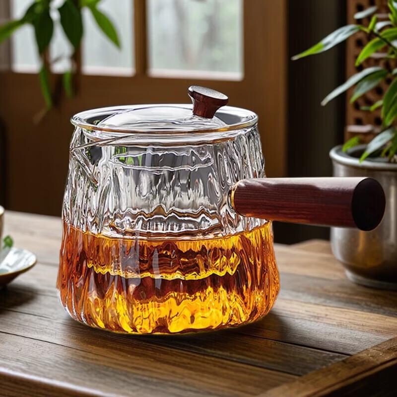 Стеклянный чайник YIHUTEA с боковой ручкой