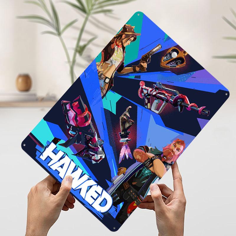 Игровой Металлический Постер Hawked Индивидуальное Настенное Искусство Ретро Винтажные Жестяные Вывески для Мужской Комнаты Декор Комнаты Спальни Декор